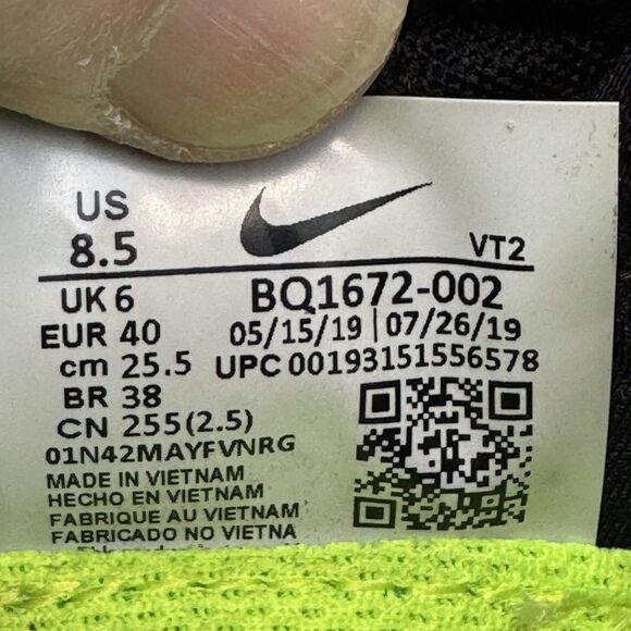 Nike Odyssey React Shield Shoes Womens Size 8.5 Black Purple Volt Running - Picture 9 of 10